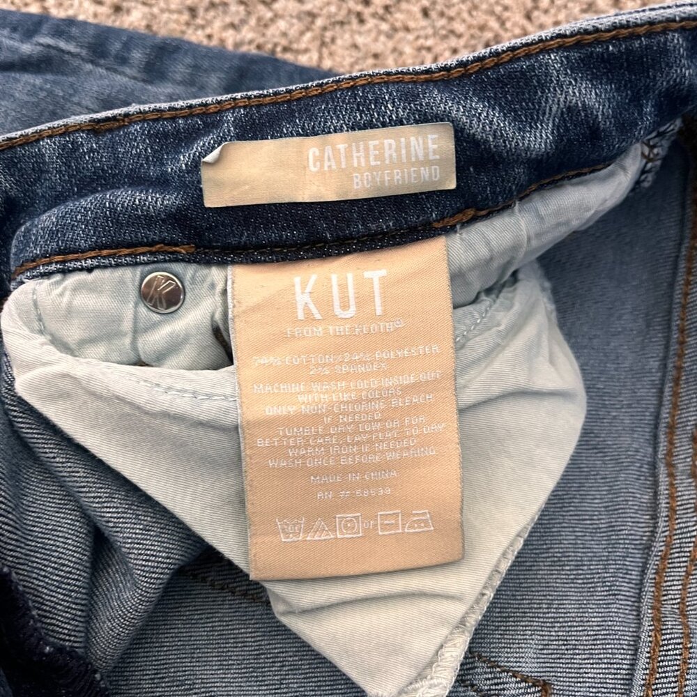KUT From The Kloth Catherine Boyfriend Women's Jeans Indigo Sz 12 - Picture 3 of 6